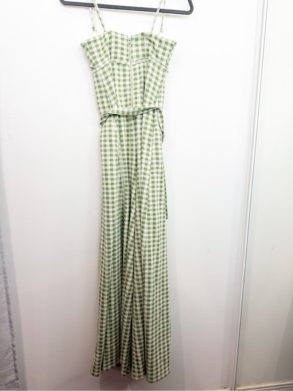 Free People Hold Me Tight Jumpsuit In Green Gingham Size Small - Picture 7 of 9